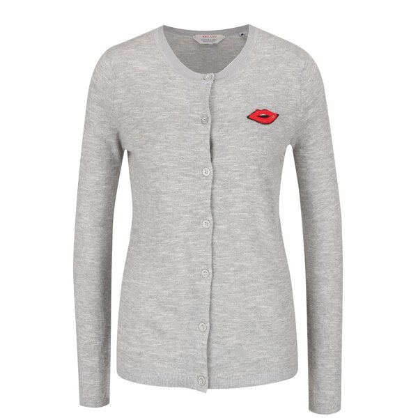 Cardigan gri melanj Scotch & Soda cu aplicație decorativă