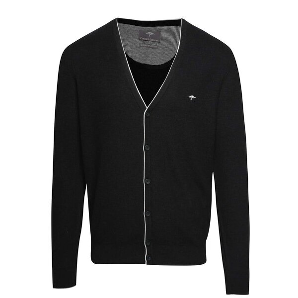 Cardigan negru Fynch-Hatton din bumbac cu logo
