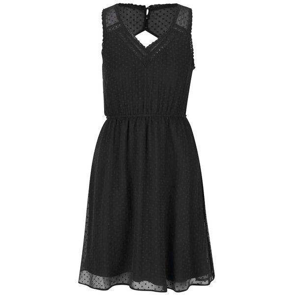 Rochie neagră VERO MODA Bianca cu model discret
