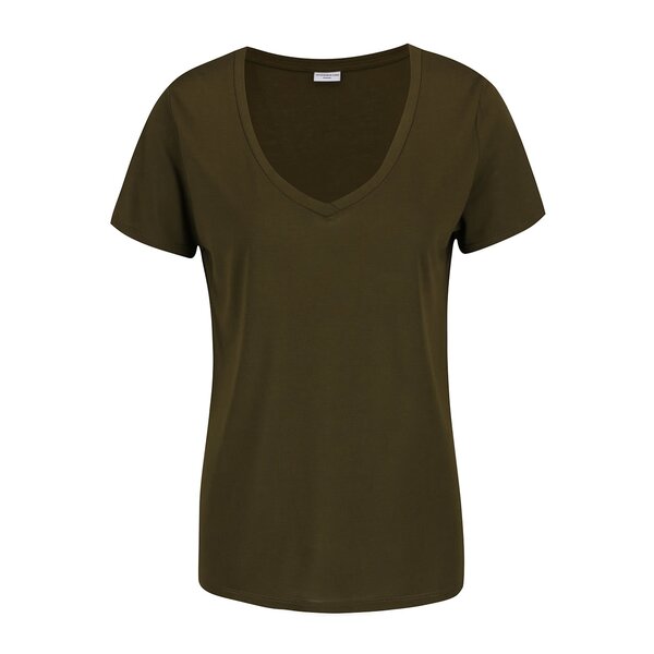 Tricou kaki cu decolteu anchior Jacqueline de Yong Spirit