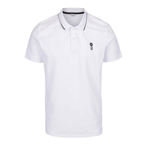 Tricou polo alb cu logo Jack & Jones Stone