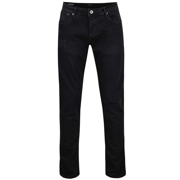 Blugi negri slim fit Jack & Jones Glenn