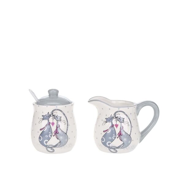 Set pentru ceai crem Dakls cu print
