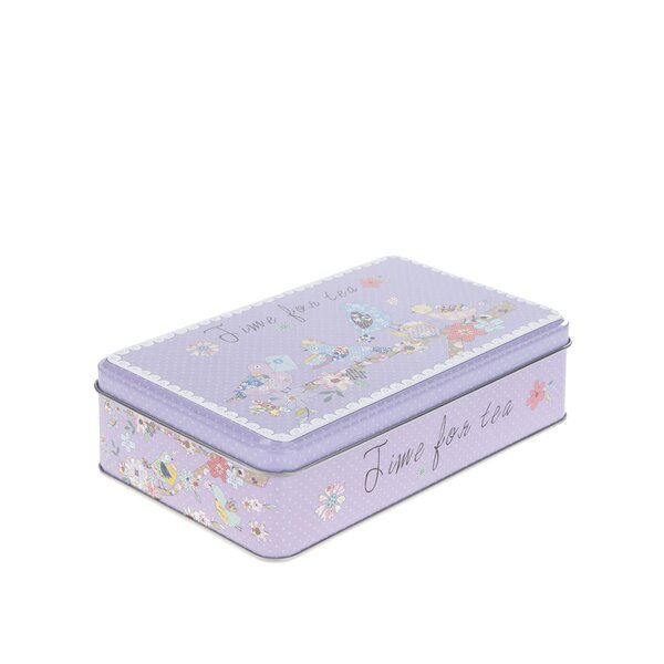 Cutie metalică alb-violet Dakls cu imprimeu