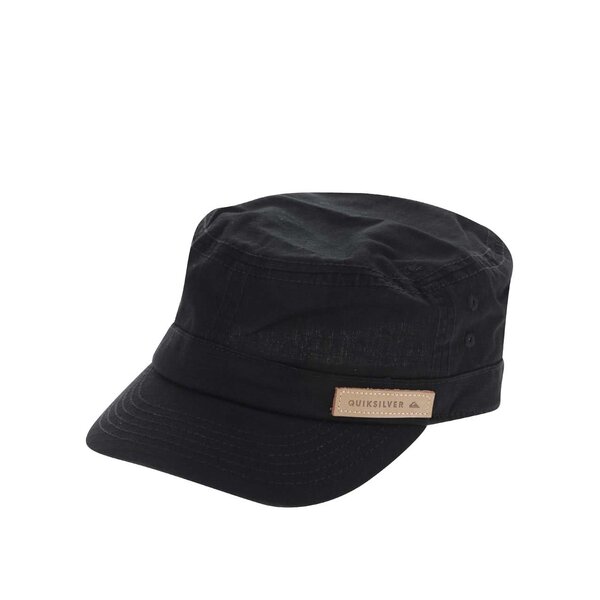 Șapcă neagră Quiksilver din bumbac cu aplicație cu logo