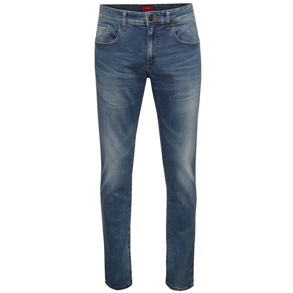 Blugi slim fit albastri cu aspect decolorat pentru barbati s.Oliver