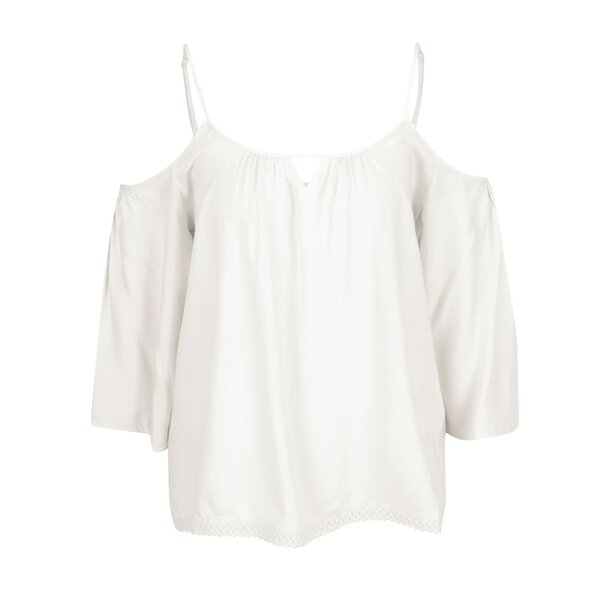 Bluza alb prafuit cu decolteu pe umeri si bretele subțiri - VERO MODA