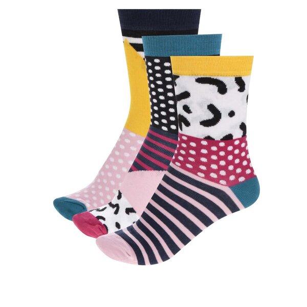 Set trei șosete multicolore Oddsocks Adele cu dungi
