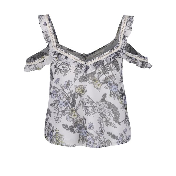Crop top alb Miss Selfridge cu model