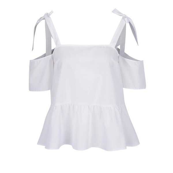 Top alb Miss Selfridge cu decupaj pe umeri