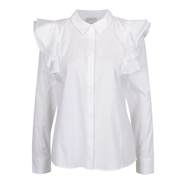 Cămașă albă Selected Femme Palma cu volane decorative
