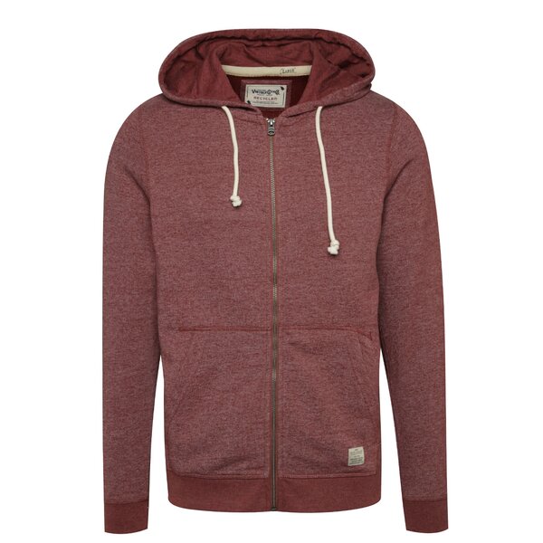 Hanorac roșu melanj cu fermoar Jack & Jones Recycle