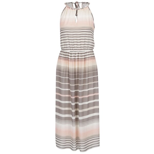 Rochie crem cu gri Apricot în dungi