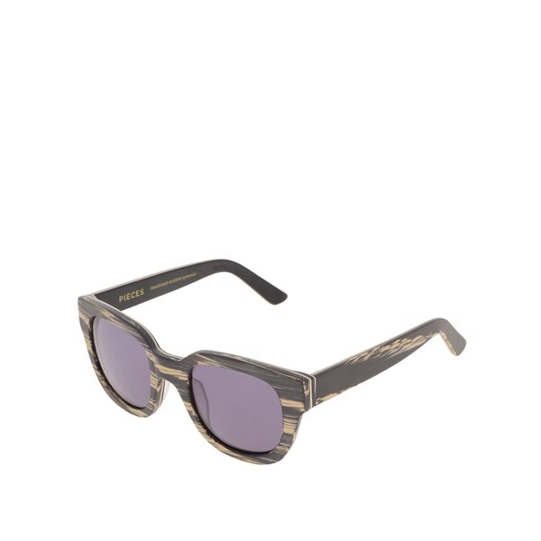 Ochelari de soare maro & bej cu model in dungi - Pieces Goyo