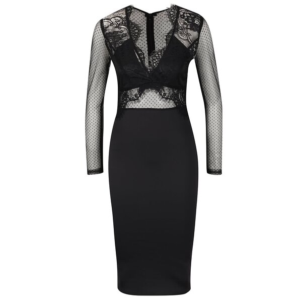 Rochie neagră AX Paris cu detalii din dantelă