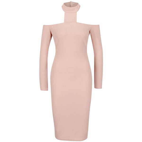 Rochie roz AX Paris cu decupaj pe umeri