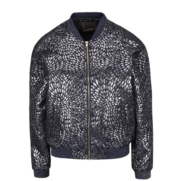 Jacheta bomber bleumarin cu model geometric metalic VERO MODA Alina