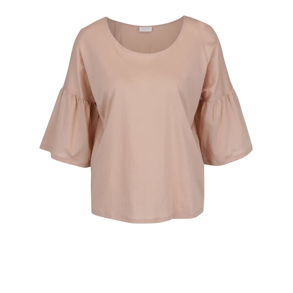 Bluza bej cu maneci clopot 3/4 - VILA Filila