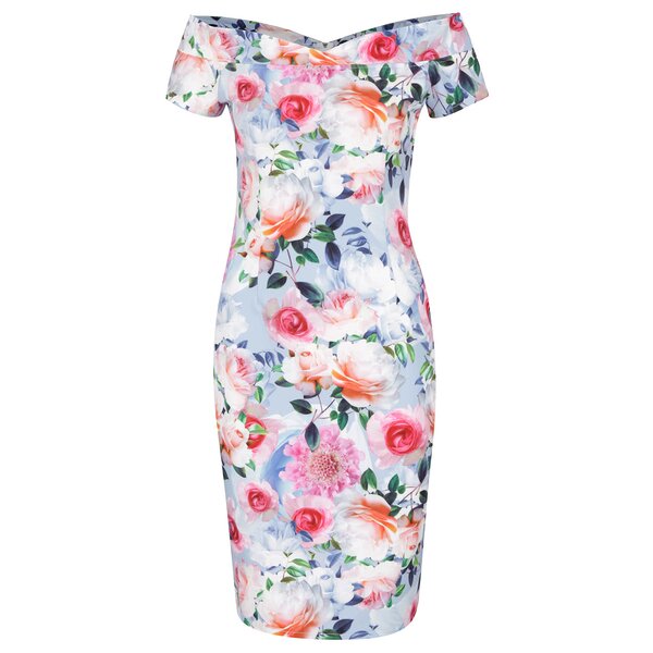 Rochie bodycon albastră Little Mistress cu model