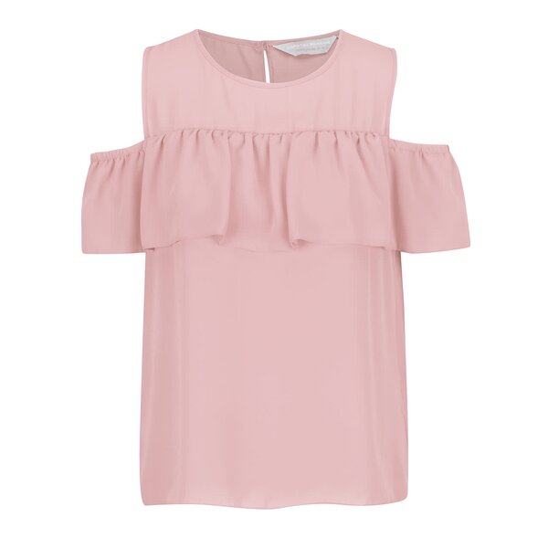 Top roz cold shoulder cu volan pe piept - Dorothy Perkins Petite