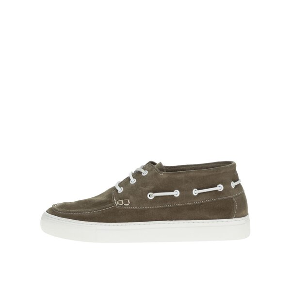 Pantofi verde olive Selected Homme August din piele întoarsă