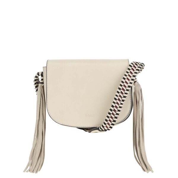 Geantă crossbody crem cu ciucuri - Nalí