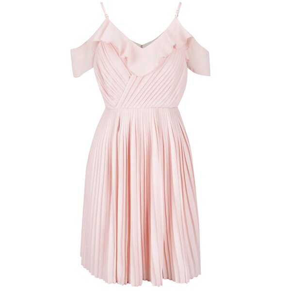 Rochie roz pal Wolf & Whistle plisată