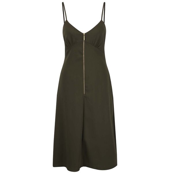 Rochie kaki cu bretele subțiri - Closet