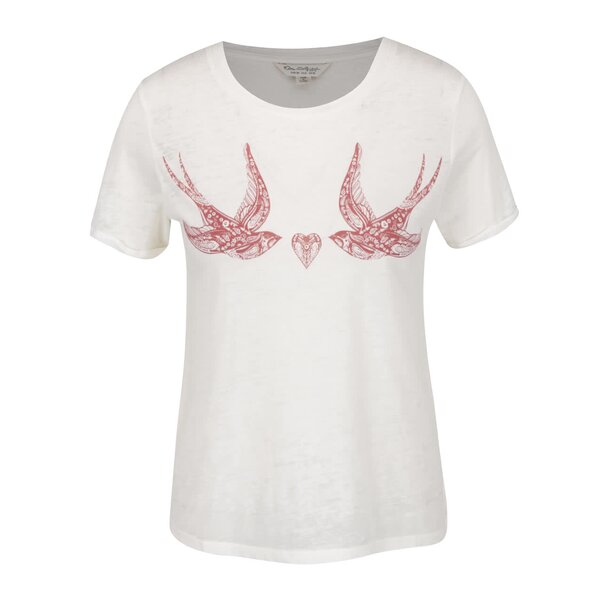 Tricou alb cu print Miss Selfridge