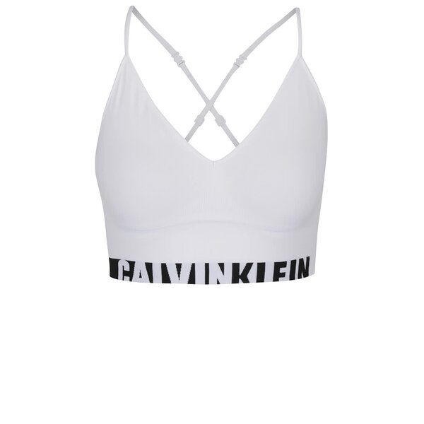 Bustier sport alba cu logo si bretele incrucisate - Calvin Klein
