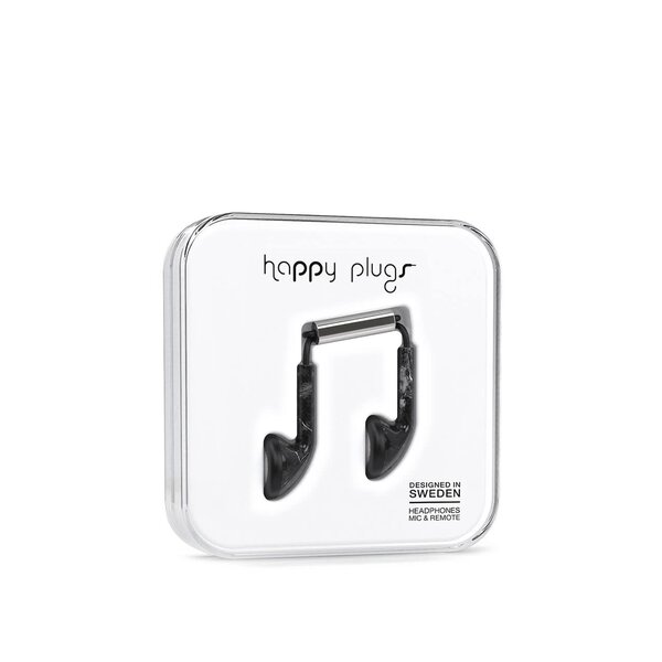 Căști earbud negre Happy Plugs