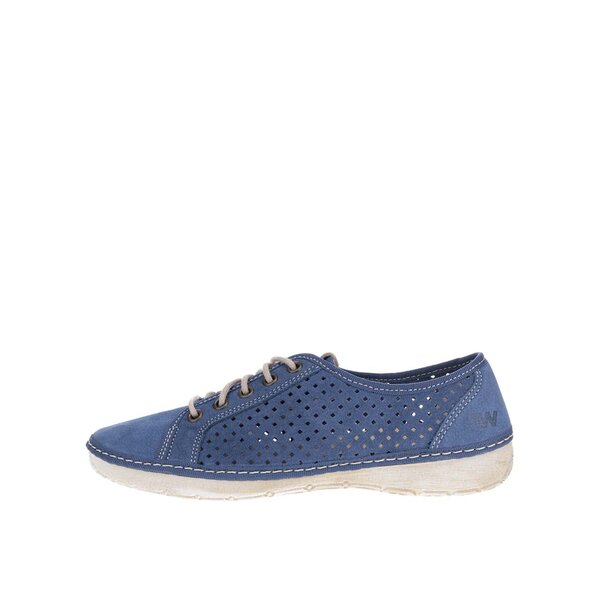 Pantofi bleumarin din piele cu perforatii pentru femei Weinbrenner