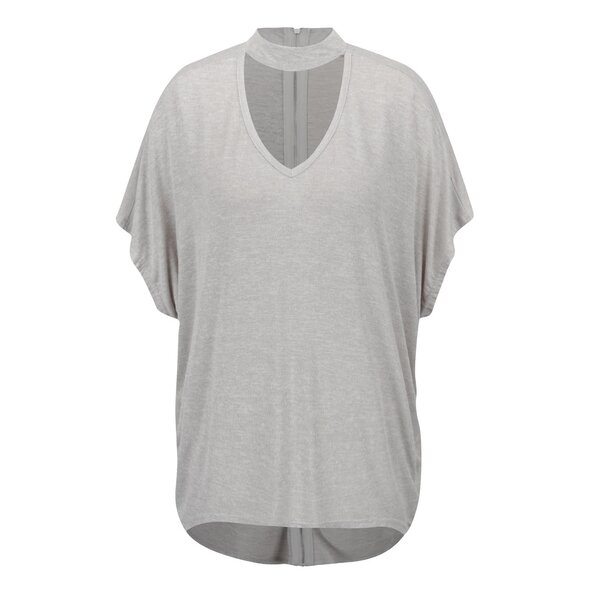 Tricou gri melanj Apricot cu mâneci căzute