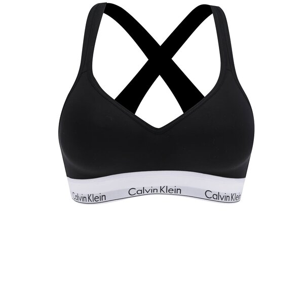 Bustier negru cu bretele incrucisate si logo - Calvin Klein