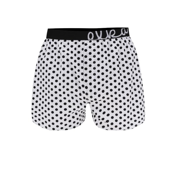Boxeri albi cu buline pentru barbati - El.Ka Underwear
