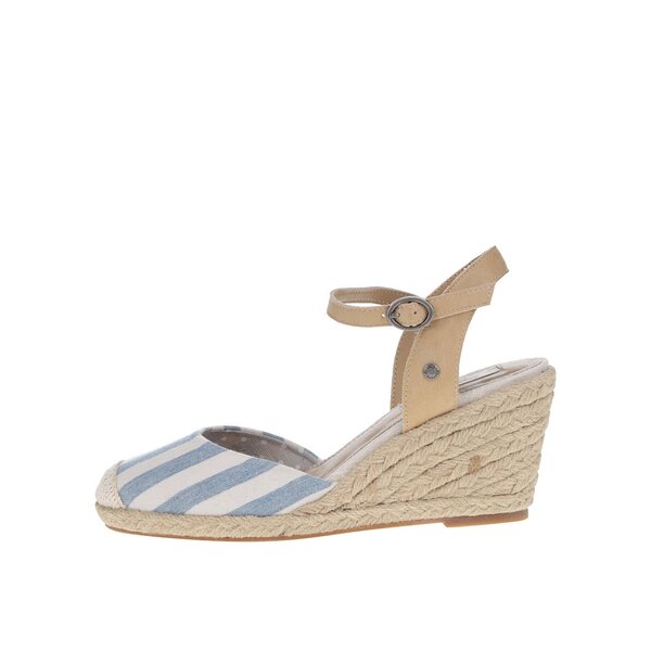 Sandale albastru&crem Pepe Jeans Kinney cu platformă