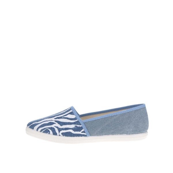 Pantofi loafer albastri cu print abstract - OJJU