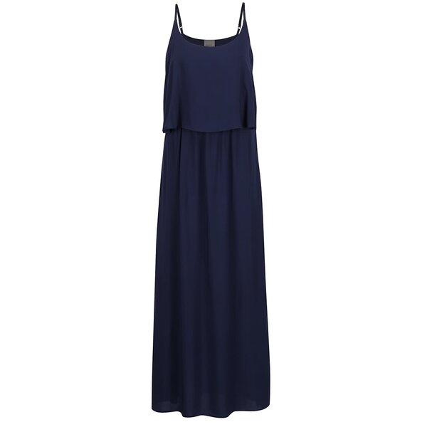 Rochie albastru închis VERO MODA Super Easy cu bretele subțiri
