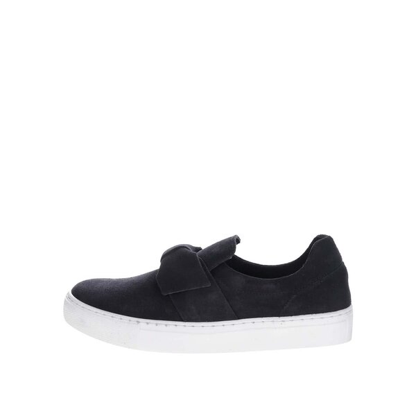 Pantofi slip-on bleumarin cu funda din piele intoarsa Tamaris