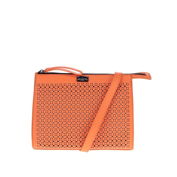Geanta crossbody portocaliu neon cu perforatii Pauls Boutique Mia