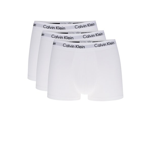 Set 3 boxeri albi cu print - Calvin Klein