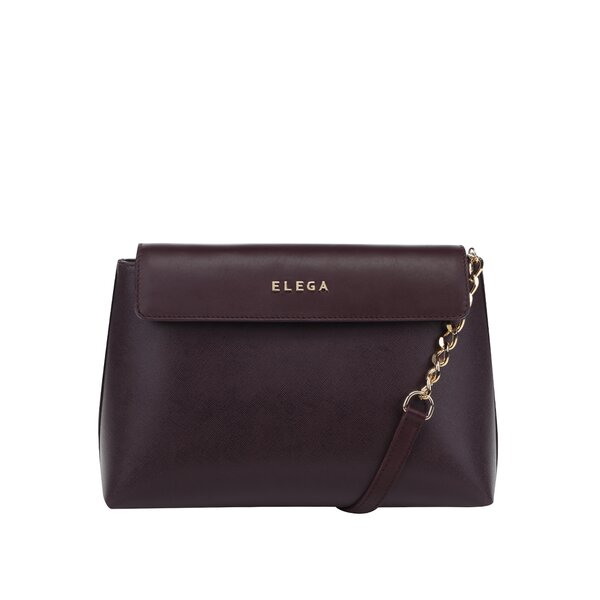Geantă crossbody vișinie Elega Ann din piele