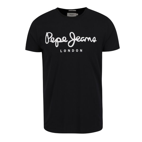 Tricou negru cu logo Pepe Jeans Original