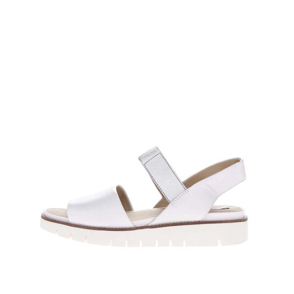Sandale albe din piele Geox Darline