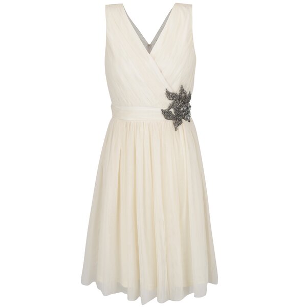 Rochie crem Little Mistress cu aplicație din mărgele