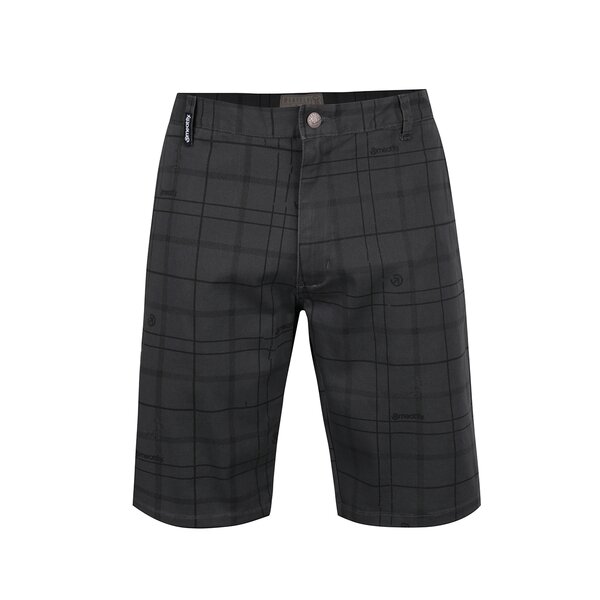 Pantaloni scurți gri închis MEATFLY Anthrax 17 cu model în carouri