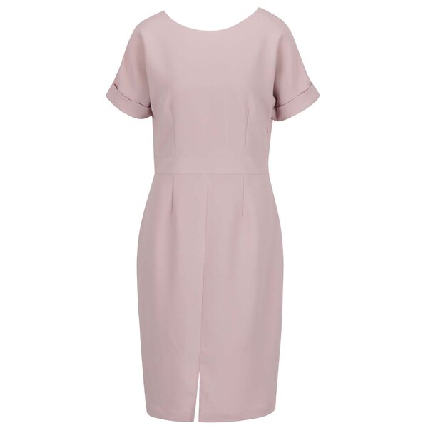Rochie roz prăfuit Selected Femme New Smile cu șliț pe partea din față