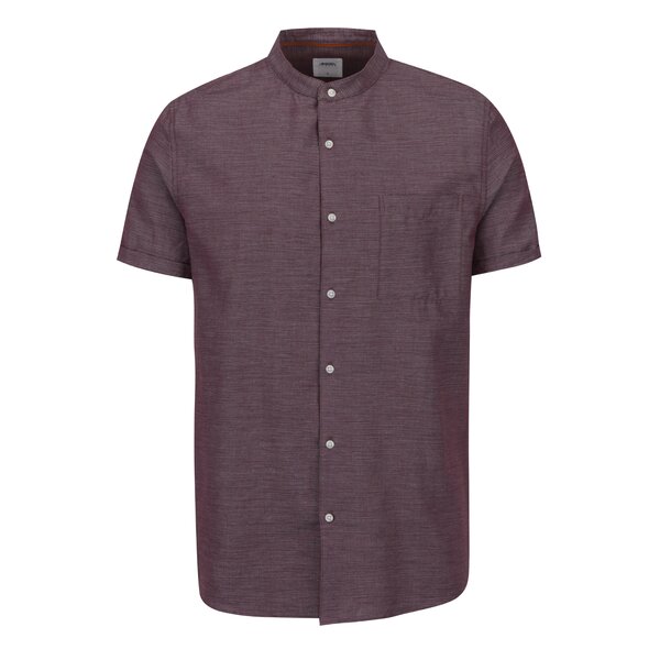 Camasa bordo melanj cu guler tunica Burton Menswear London