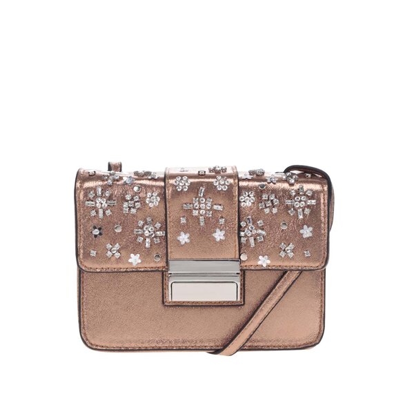 Geantă crossbody auriu rose Miss Selfridge cu aplicații florale