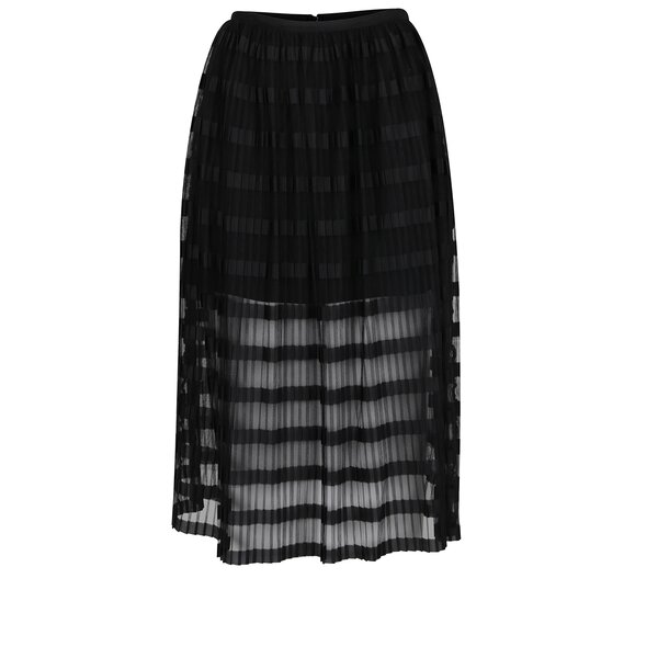 Fustă negră Miss Selfridge cu model în dungi